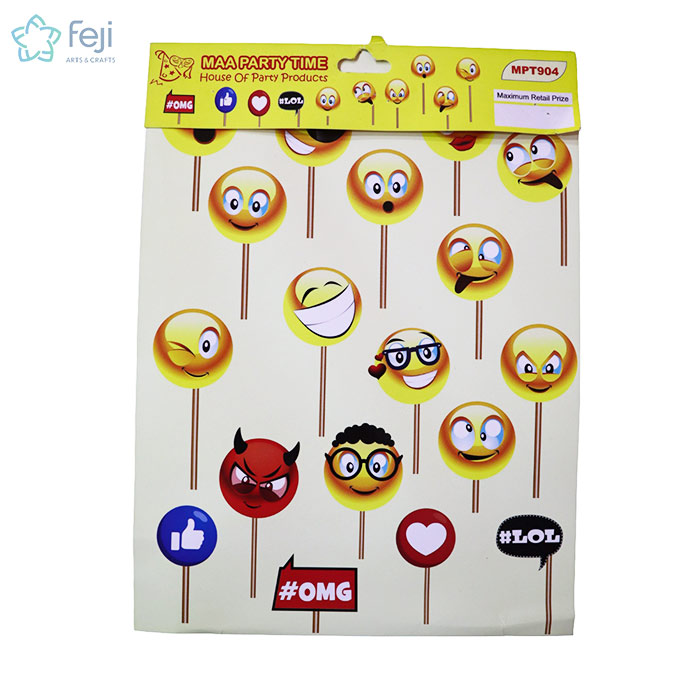 Emoji Photo Props for Birthday 18 pcs