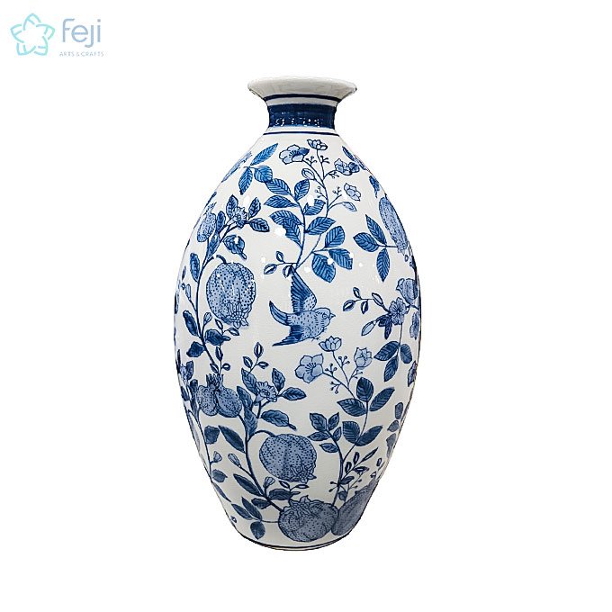 Ceramic White and Blue  Vase